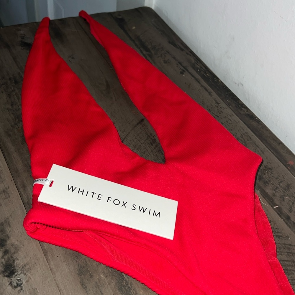 White Fox Deep V-CutOne Piece Bikini